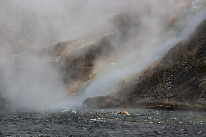 Runoff From Midway Geyser Basin Entering Firehole River